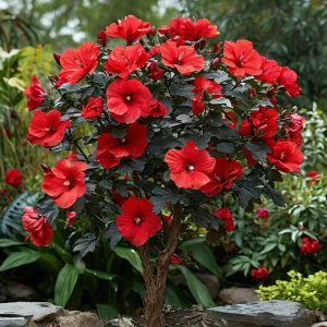 Гибискус Миднайт Роуз купить по цене от 269р. в интернет-магазине «Посадика» с доставкой почтой в в Лермонтове и по всей России – [изображение №1].